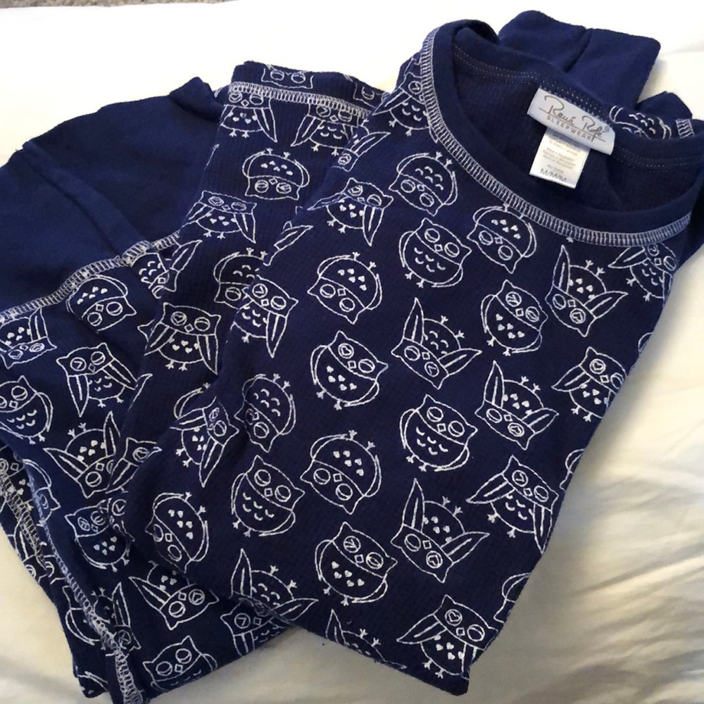 Owl Print Matching Pajama Set w/ Tight Leg Bottoms